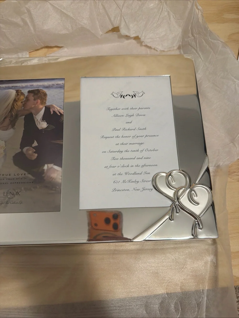 Lenox True Love Double Invitation Frame -  Silver